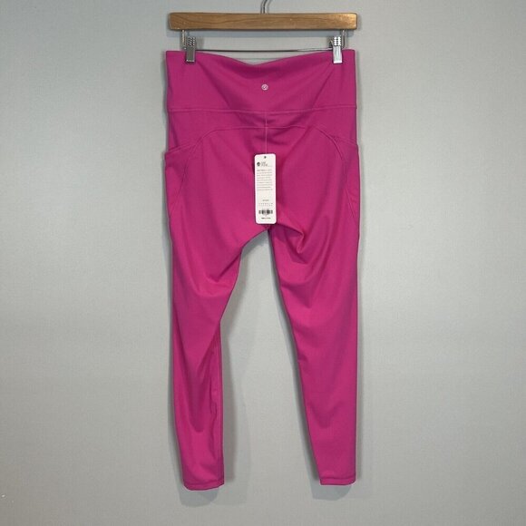 CRZ YOGA Pink Naked Feeling Workout Leggings 25" High Waist Yoga Pants Large - Picture 5 of 13
